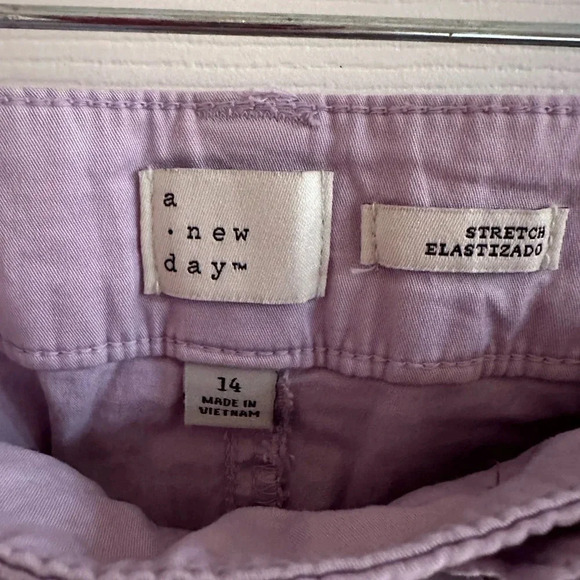 A NEW DAY ~ Lavender pleated tie waist shorts w/pockets durable size 14 - Picture 5 of 8